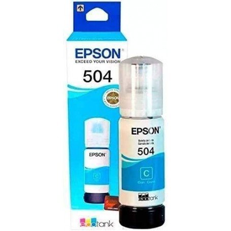 Botella de Tinta EPSON T504 Cyan EcoTank L4150 L4160 L6161 L6171 L6191