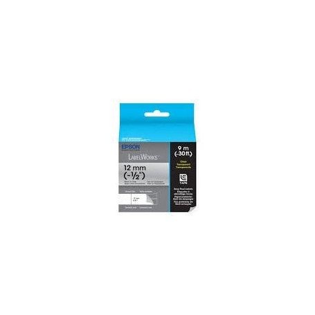 CINTA EPSON PARA ROTULADORA LW300/LW400 ,12 MM (1/2), NEGRO/TRANSPARENTE