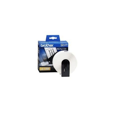 ETIQUETA PRE CORTADA BROTHER DK1208 38MM X 90MM 400 ETIQUETAS COMPATIBLE CON EQUIPOS QL